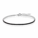 62275 - Armbånd i sølv med sort cz 17+3 cm thumbnail