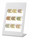 68731-99 - Display med 9 par forgylte halvkreoler med cz thumbnail