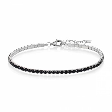 62275 - Armbånd i sølv med sort cz 17+3 cm