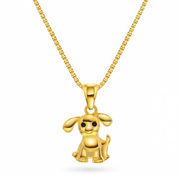65090 - Forgylt sølvanheng hund