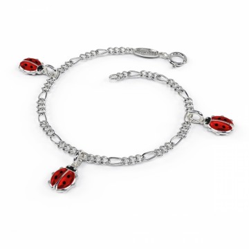 35501 - Charms-armbånd i sølv - Røde marihøner